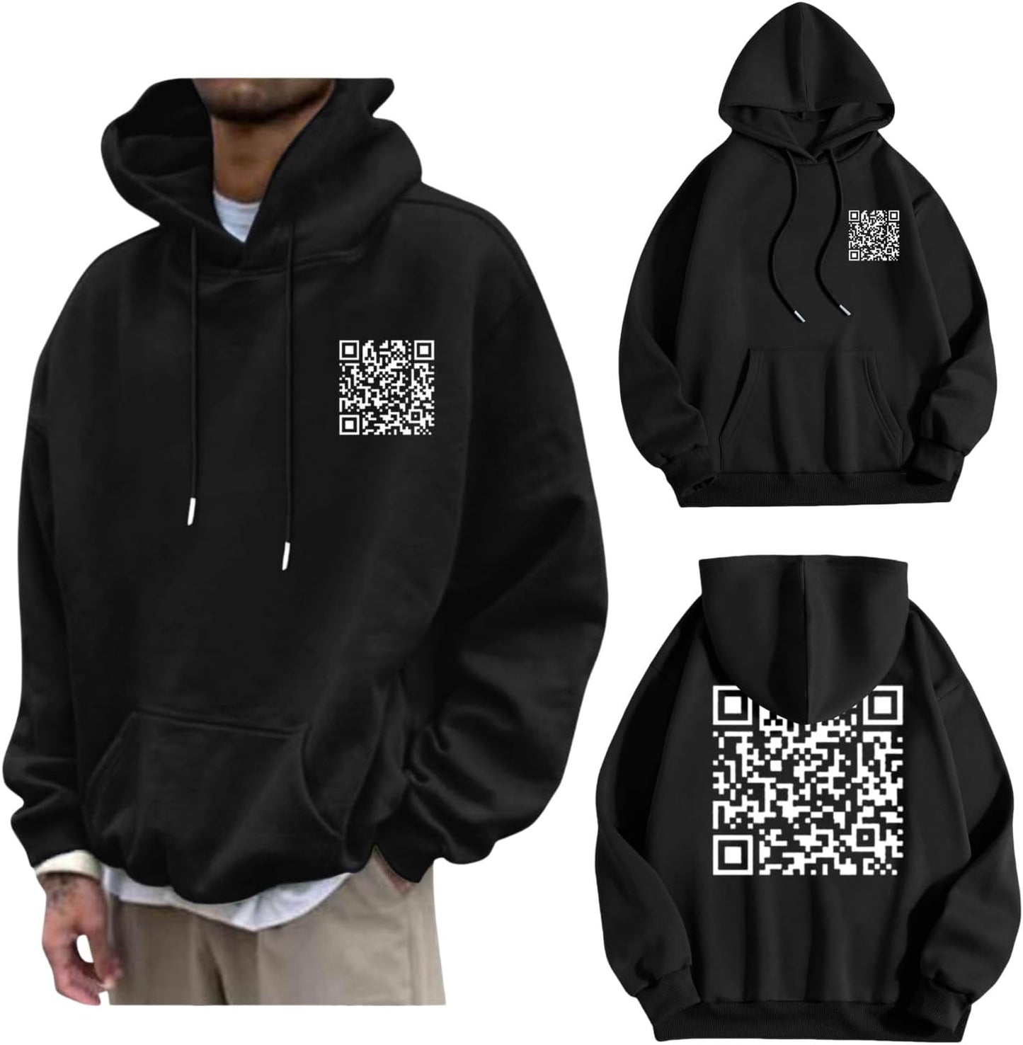 Funny Fuck You Qr Code Hoodie Unisex Couples Hoodies For Adults Friends Sweatshirt For Best Friends Rick Roll