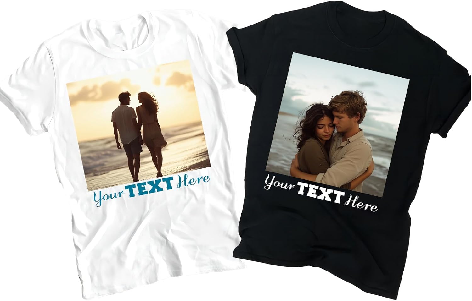 Custom T Shirts,Design Your Own Custom T Shirts, Personalized Unisex Crewneck Tee Shirt, Customize Your Image, Text & Photo