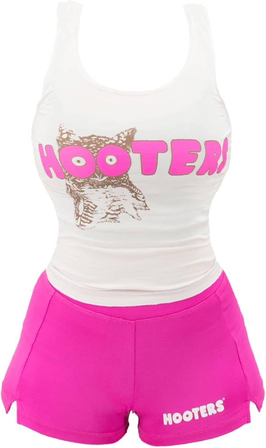 Ripple Junction Hooters Girl Iconic Waitress Outfit Includes Tank Top and Shorts Set Officially Licensed