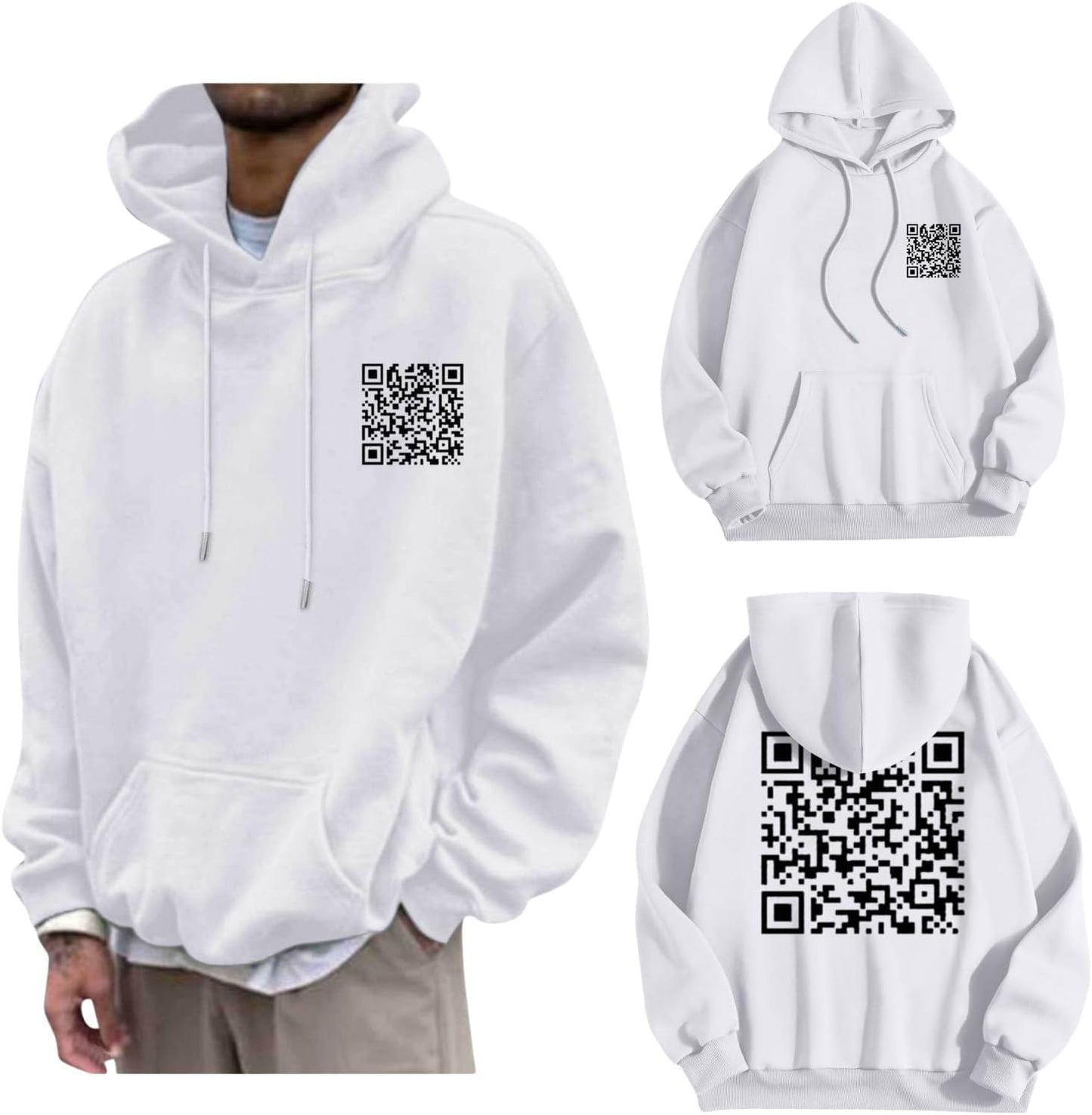 Funny Fuck You Qr Code Hoodie Unisex Couples Hoodies For Adults Friends Sweatshirt For Best Friends Rick Roll