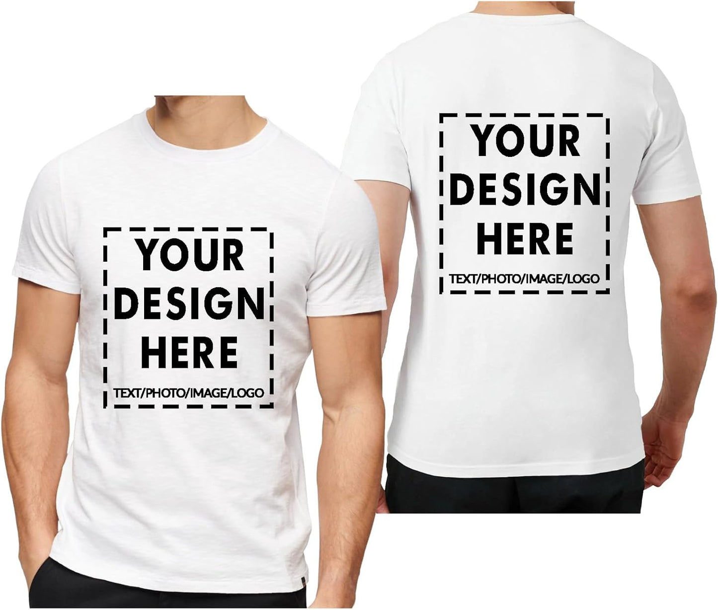 Custom T Shirts,Design Your Own Custom T Shirts, Personalized Unisex Crewneck Tee Shirt, Customize Your Image, Text & Photo