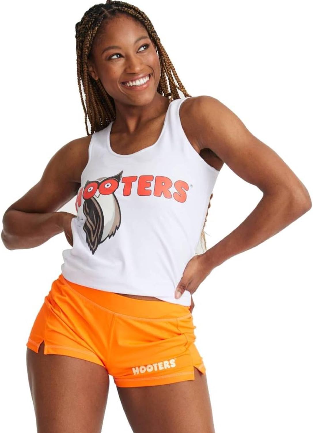 Ripple Junction Hooters Girl Iconic Waitress Outfit Includes Tank Top and Shorts Set Officially Licensed