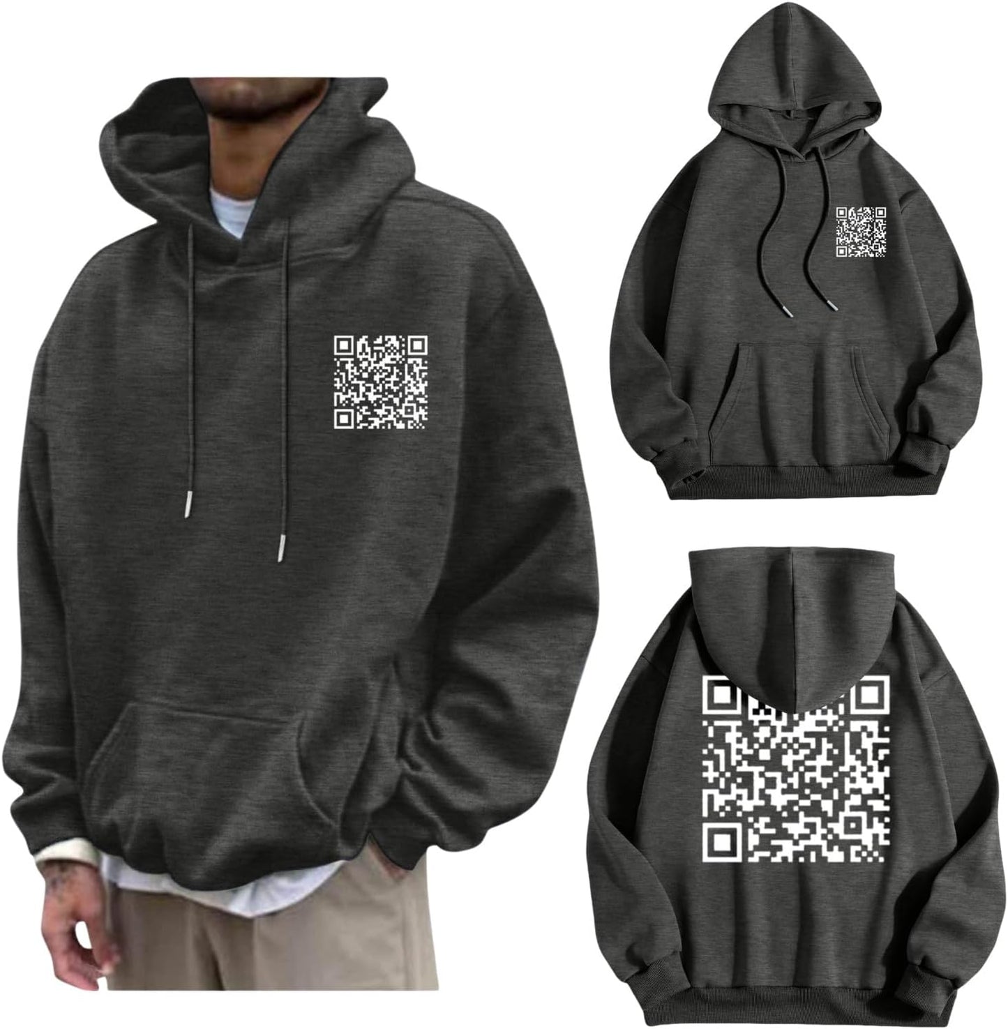 Funny Fuck You Qr Code Hoodie Unisex Couples Hoodies For Adults Friends Sweatshirt For Best Friends Rick Roll