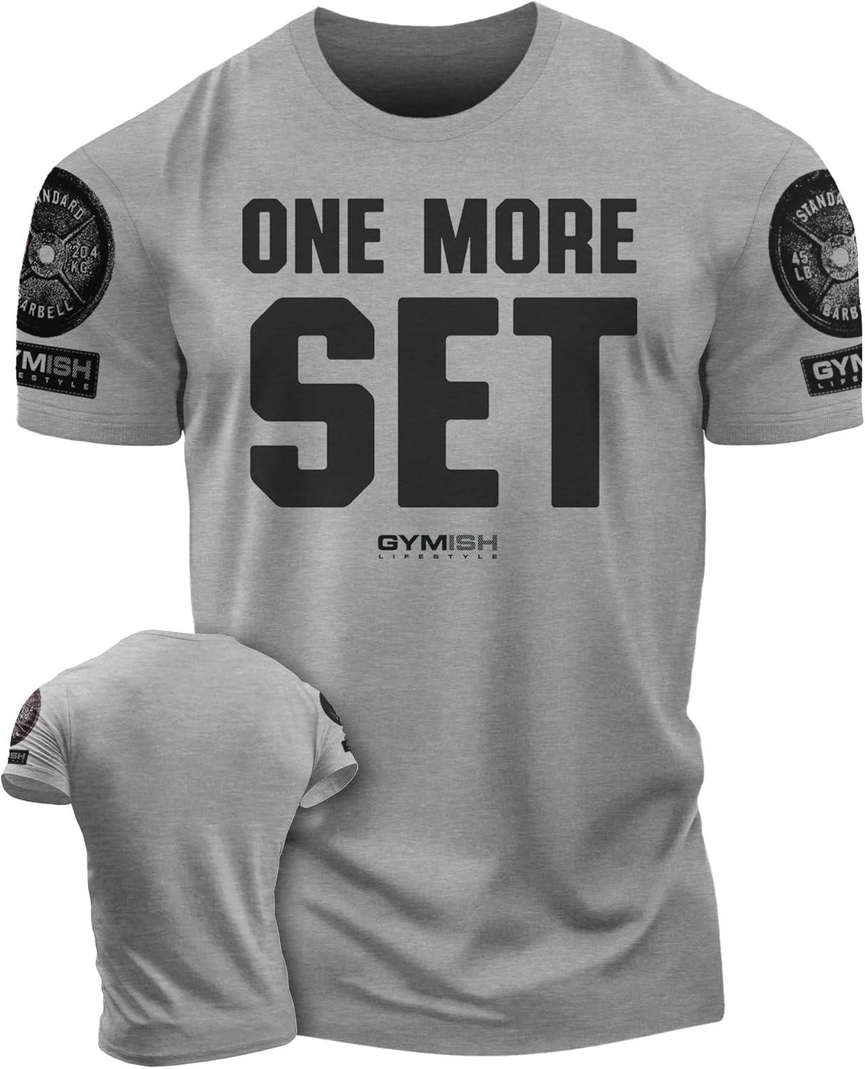 Gymish Lifestyle One More Set Motivational Lifting T-Shirt, Gym Workout Men Tees