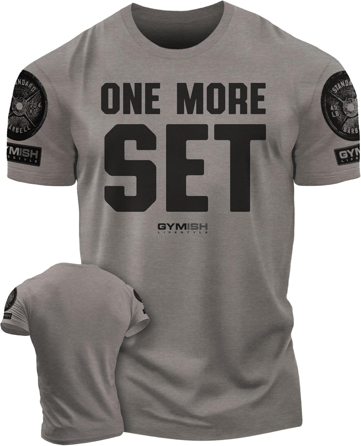 Gymish Lifestyle One More Set Motivational Lifting T-Shirt, Gym Workout Men Tees