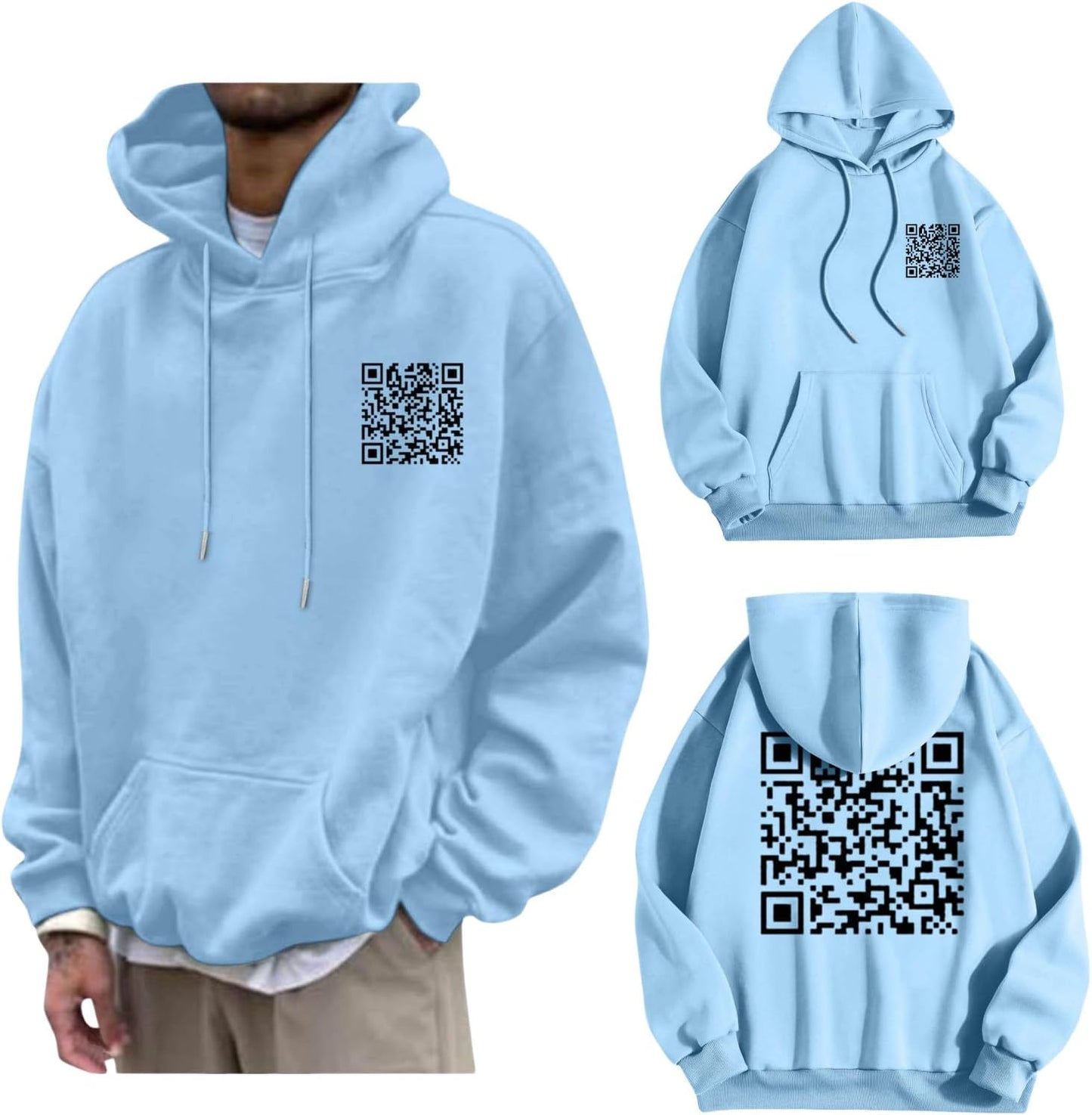 Funny Fuck You Qr Code Hoodie Unisex Couples Hoodies For Adults Friends Sweatshirt For Best Friends Rick Roll