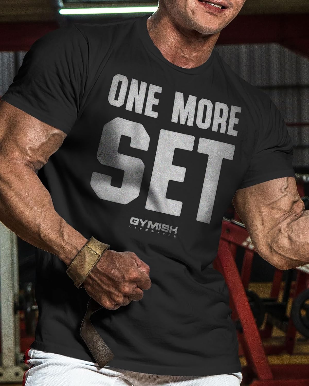 Gymish Lifestyle One More Set Motivational Lifting T-Shirt, Gym Workout Men Tees