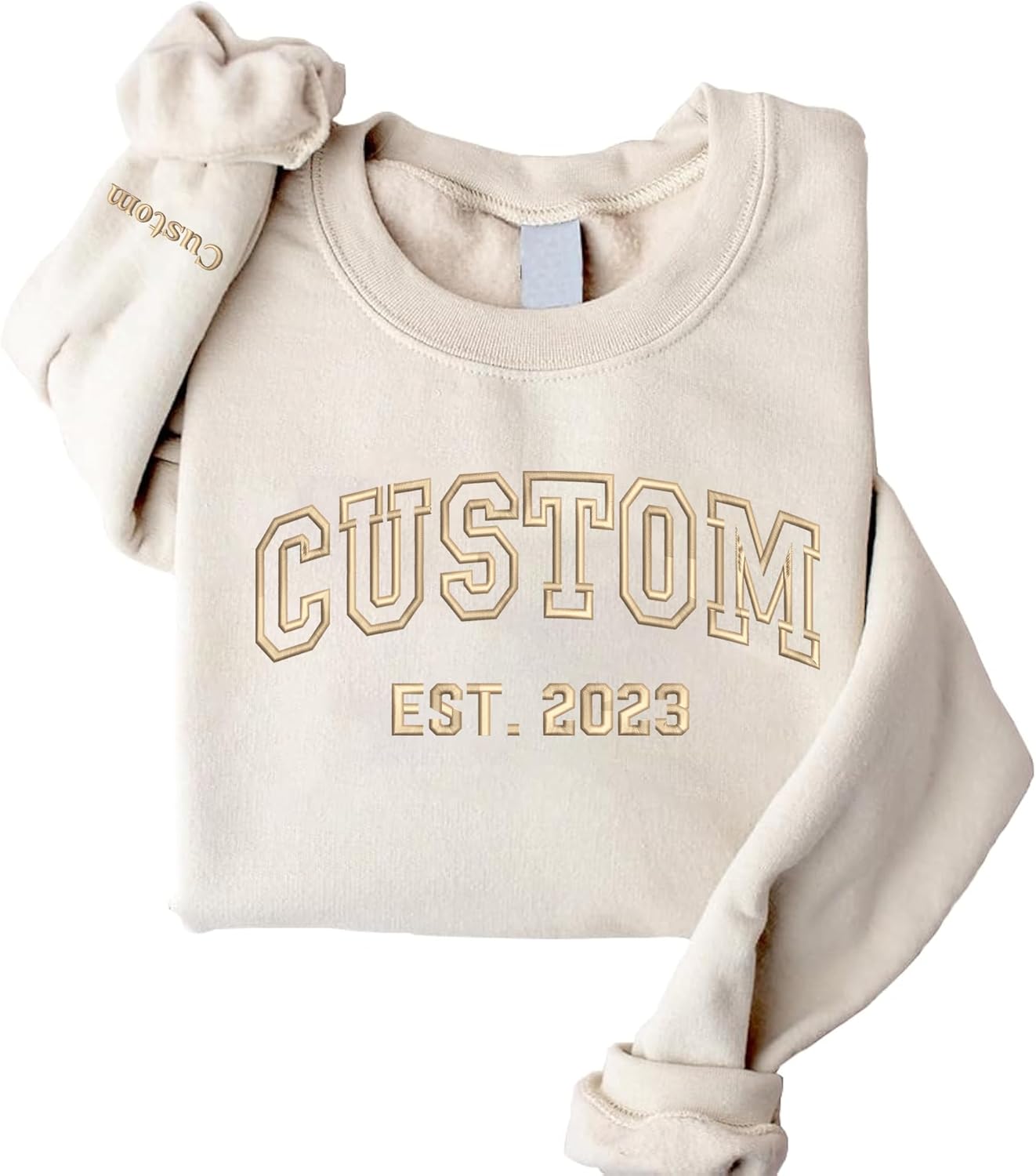 Custom Embroidered Sweatshirts and Hoodie Design Your Own, Personalized Sweatshirts Hoodie For Everyone, Custom Text On Sleeve, Add Your Own Custom Text, Gifts For Mothers Day, Christmas