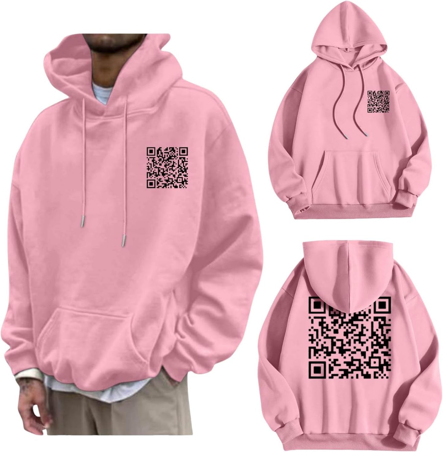 Funny Fuck You Qr Code Hoodie Unisex Couples Hoodies For Adults Friends Sweatshirt For Best Friends Rick Roll