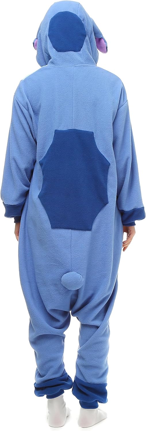 Wishliker Adult Onesie Animal Pajamas Halloween Cosplay Costumes Party Wear Blue