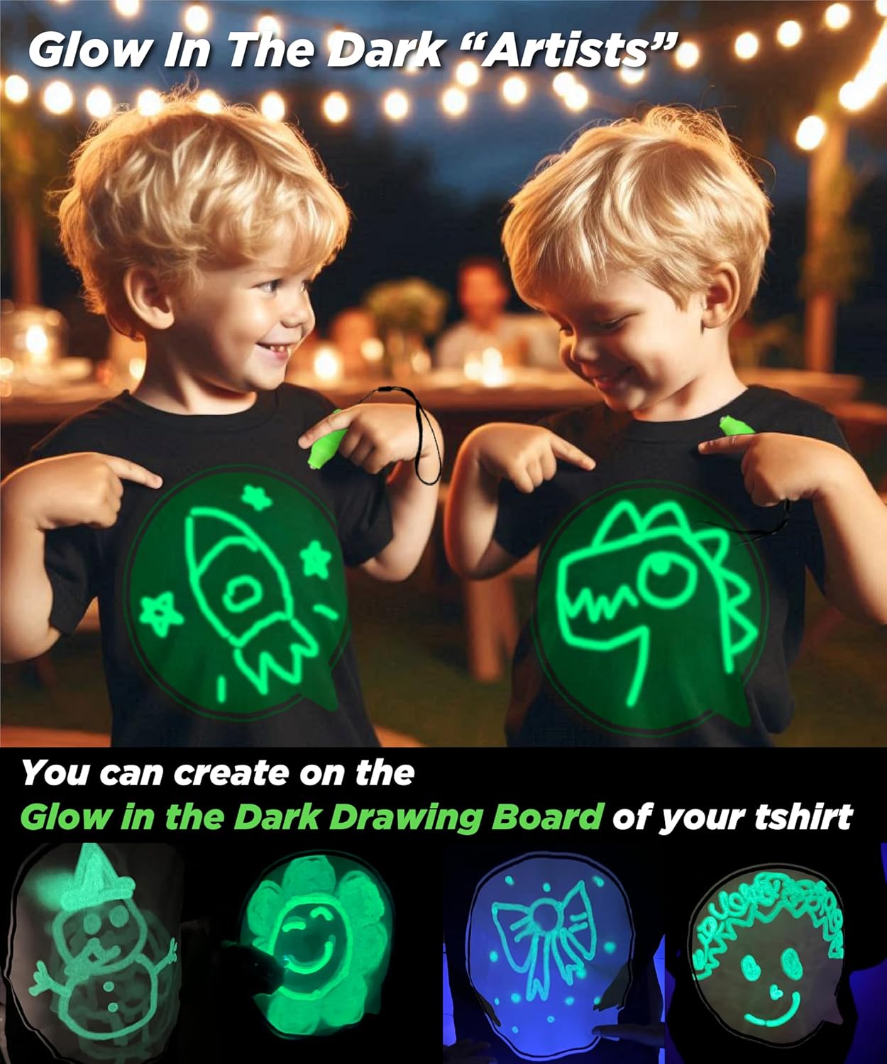 tismilek Glow in The Dark Shirt for Kids, Funny Shirts & Neon Shirts for Kids