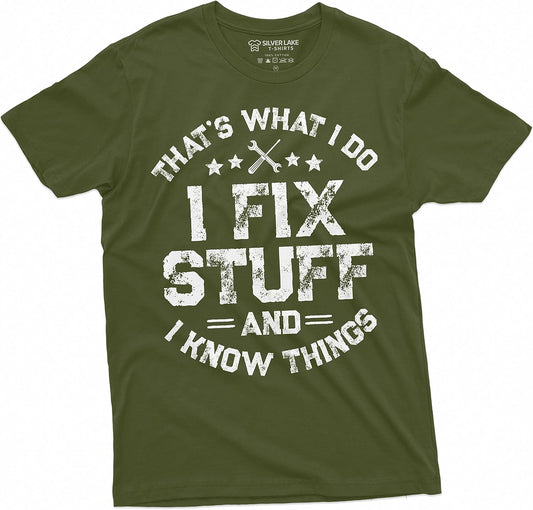 Men's Funny I fix Stuff T-Shirt Mechanic Engineer Garage Tee Shirt