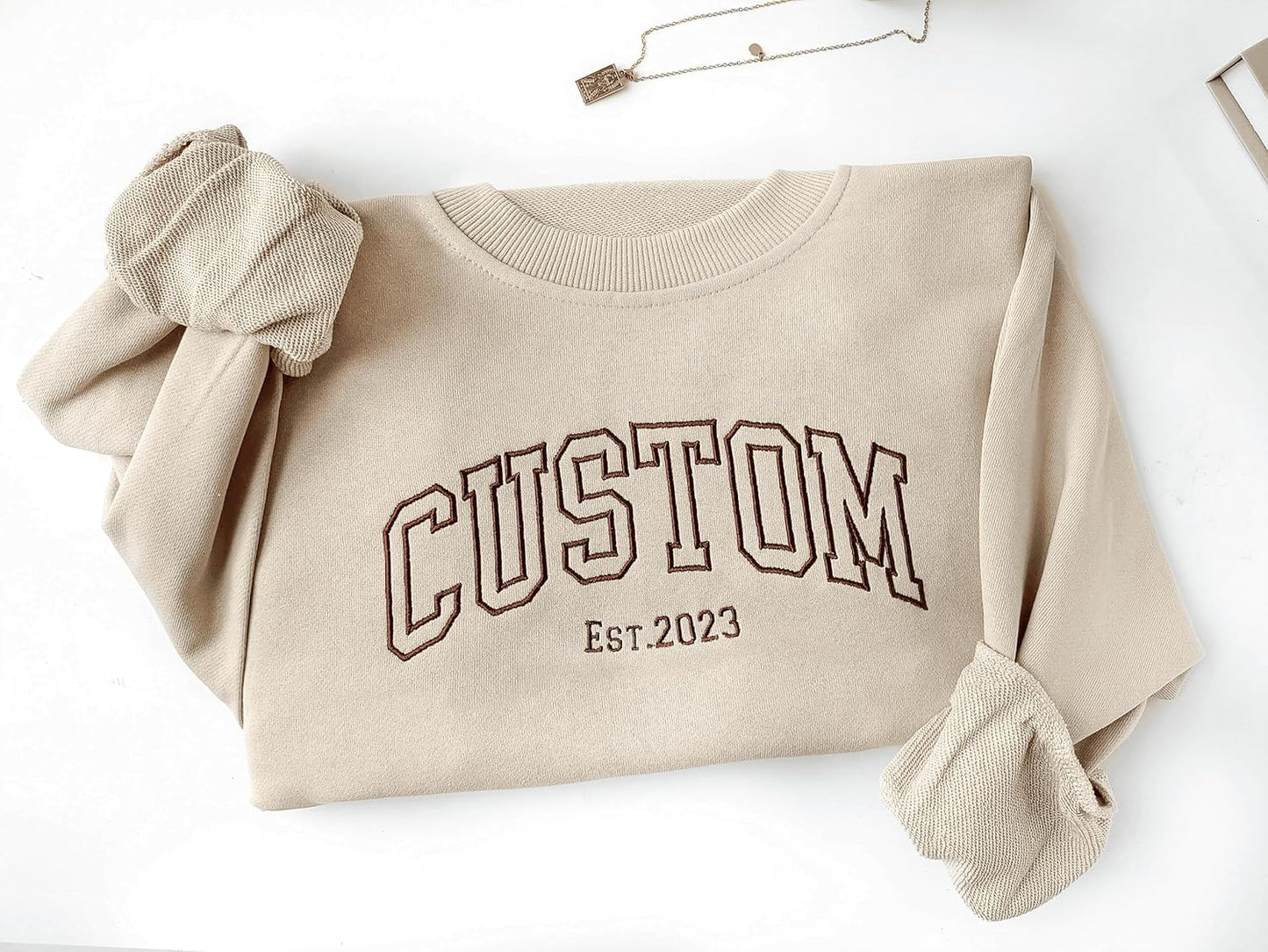 Custom Embroidered Sweatshirts and Hoodie Design Your Own, Personalized Sweatshirts Hoodie For Everyone, Custom Text On Sleeve, Add Your Own Custom Text, Gifts For Mothers Day, Christmas