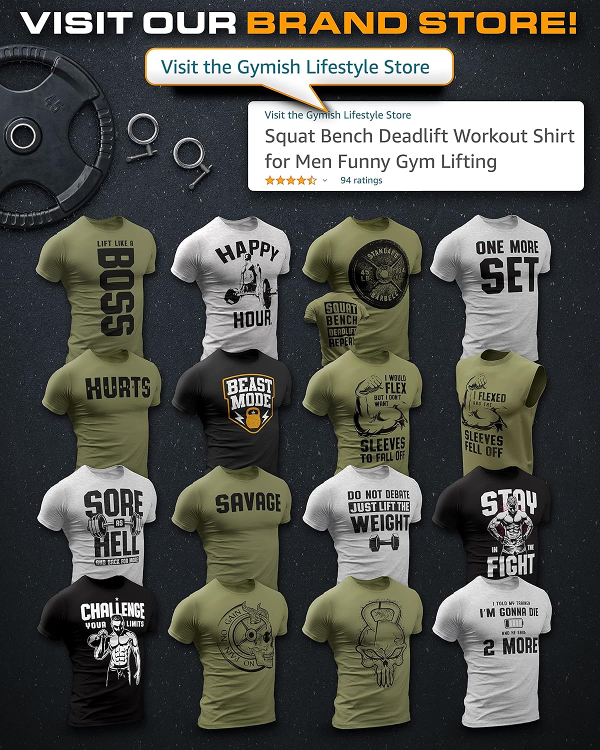 Gymish Lifestyle One More Set Motivational Lifting T-Shirt, Gym Workout Men Tees